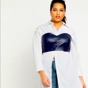 NWT Size 26 Black Eloquii Faux Leather Bustier